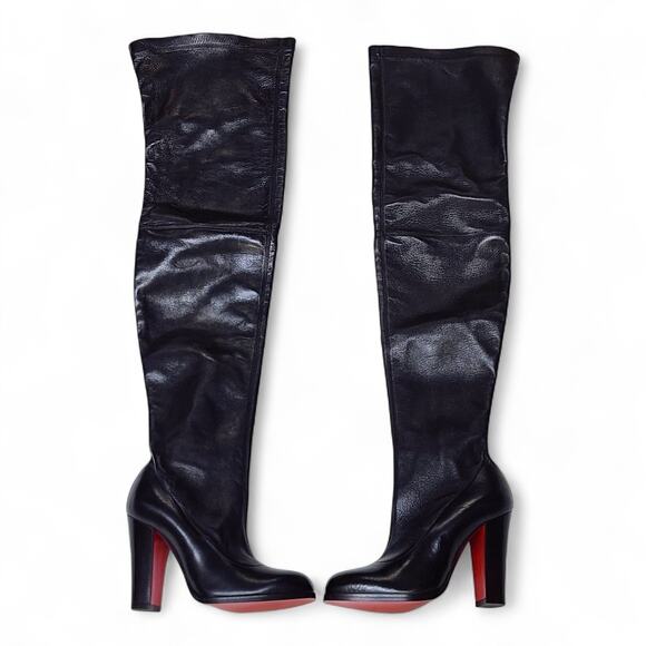 Christian Louboutin Kiss Me Gena Leather Over the Knee Boots EU 37 US 6.5 $1795 - Picture 5 of 9